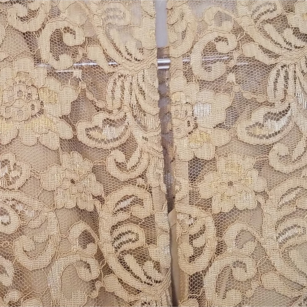Nanette Lepore Gold Lace Dress Size 2 - Picture 6 of 8